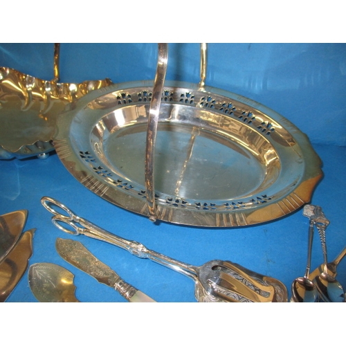 58 - A quantity of vintage plated items, to include a dish ring and ladles, all in useable pre-owned cond... 