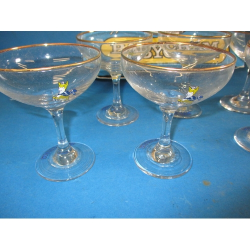 87 - A boxed set of 6 Babycham glasses, the glasses are unused, the box has minor age-related marks