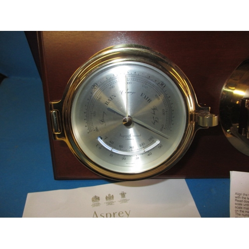 88 - Asprey of London barometer clock unit, wall mounted, in unused condition with box and instructions, ... 