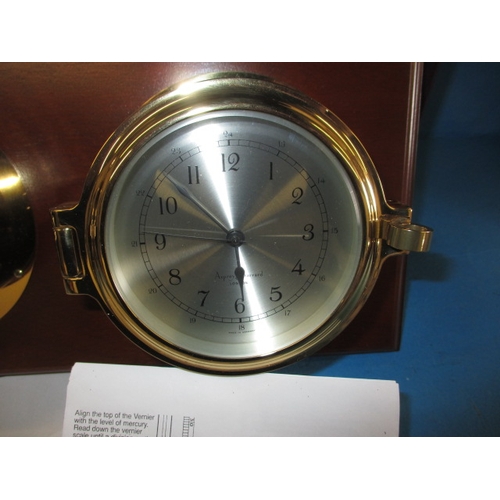 88 - Asprey of London barometer clock unit, wall mounted, in unused condition with box and instructions, ... 