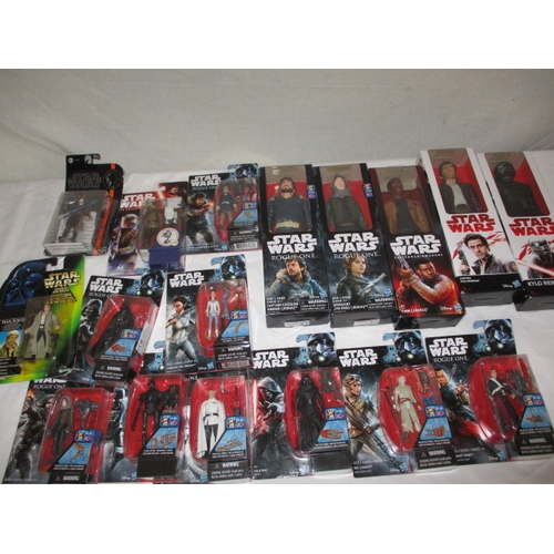 101 - A quantity of Star Wars figures, approx. 17 in total, all in original packaging, to include some 12 ... 