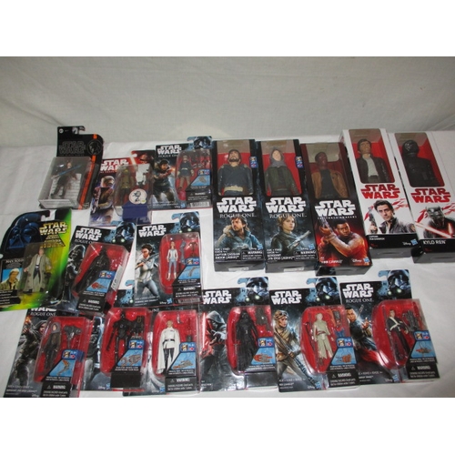 101 - A quantity of Star Wars figures, approx. 17 in total, all in original packaging, to include some 12 ... 