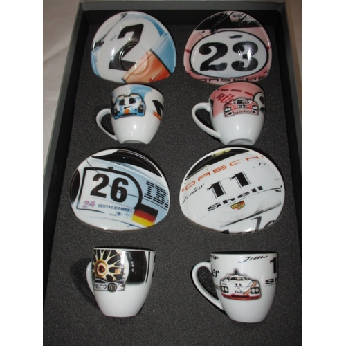 110 - A boxed set of 4 Porsche design espresso cups and saucers. In unused condition with no observed dama... 