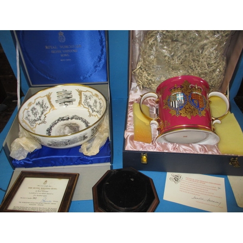 135 - Two 1972 silver wedding royal commemoratives, both limited edition, one by Spode the other Royal Wor... 