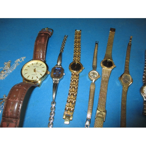 136 - A parcel of costume jewellery and watches, to include some silver items, all in used condition