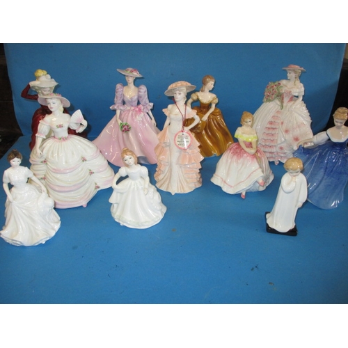 210 - A quantity of Coalpoart and Doulton figurines, all in pre-owned condition with no observed damage