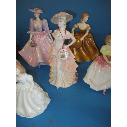 210 - A quantity of Coalpoart and Doulton figurines, all in pre-owned condition with no observed damage