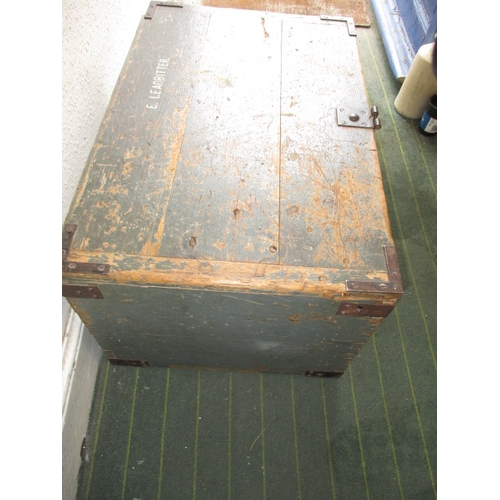 223 - A vintage Post Office worker's painted pine tool chest, approximate dimensions width 72cm, height 38... 