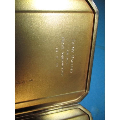 182 - A 1940s sterling silver cigarette case, in good used condition with initials and dedication, approx.... 