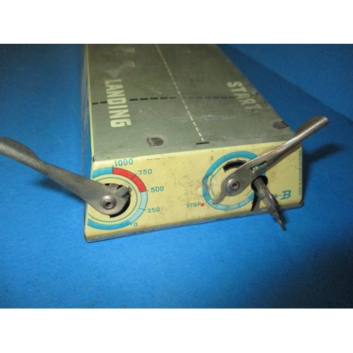 240 - A 1950s Hans Biller clockwork tin-plate toy helicopter, with box, box damaged, main motor and elevat... 