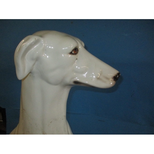 288 - A very large ceramic sculpture of a dog in the style of a lurcher, approx. height 72cm, having surfa... 