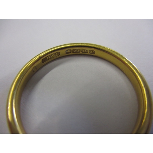 38 - A vintage 22ct yellow gold wedding band, approx. ring size ‘O’, approx. width 2.6mm, approx. weight ... 