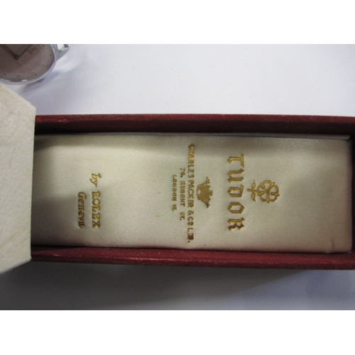 76 - A vintage Rolex Tudor wrist watch, with original box, runs well when wound and having general use-re... 