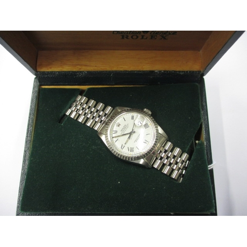 78 - A 1983 Rolex Oyster Perpetual Datejust in current working order with box, original guarantee from Sw... 