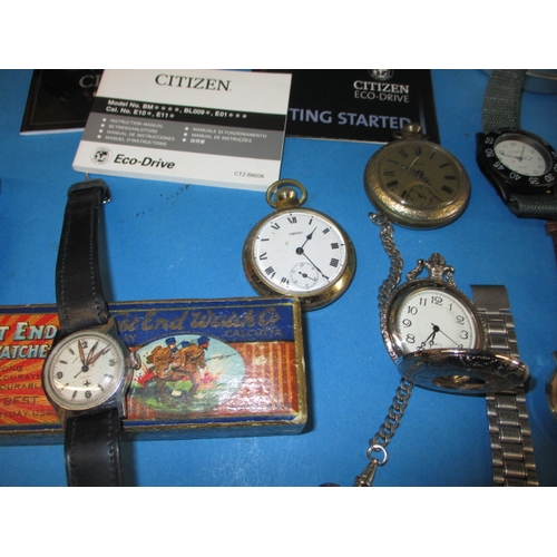 237 - A large quantity of vintage pocket and wrist watches, to include one 9ct gold cased example, several... 