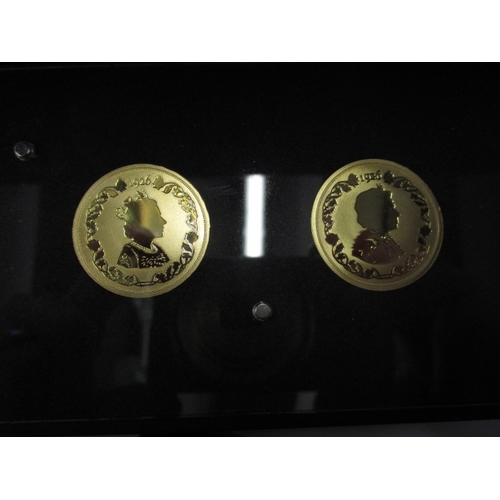 145 - A London mint office 5 gold coin set “ Silhouettes of her majesty’s reign” each 8g of 9ct gold, in o... 