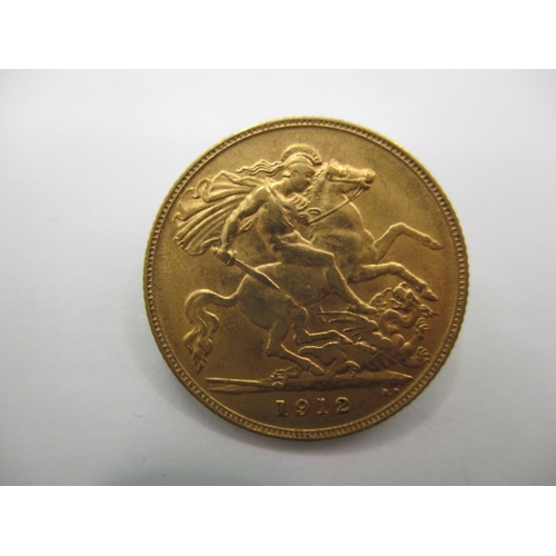 104 - A George V gold half sovereign dated 1912, a circulated coin with very fine definition of features