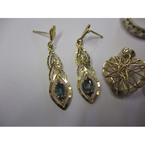 47 - 2 pairs of 9ct gold earrings and a yellow metal ring, approx. gross parcel weight 7.8g all in used c... 