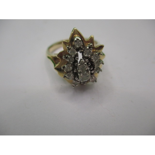 5 - A 14k yellow gold and diamond dress ring, approx. ring size ‘N+’, approx. weight 4.9g in good useabl... 