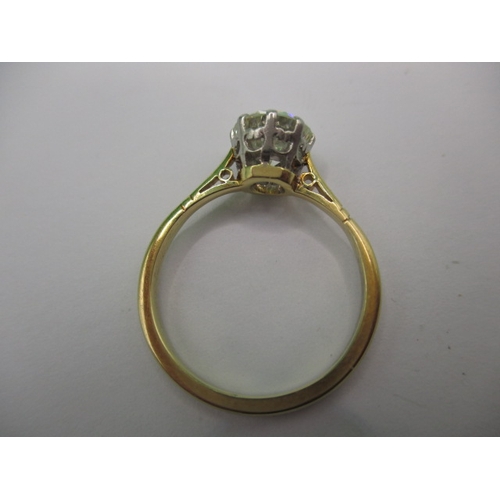 12 - A yellow gold diamond solitaire ring, approx. ring size ‘M’ approx. stone diameter 7mm, unmarked sha... 