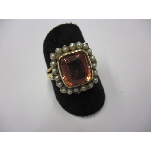 9 - A vintage dress ring marked 18k, approx. ring size ‘T’, approx. weight 7.2g in useable pre-owned con... 