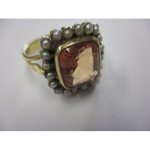 9 - A vintage dress ring marked 18k, approx. ring size ‘T’, approx. weight 7.2g in useable pre-owned con... 