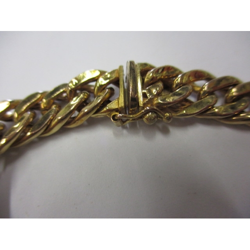 49 - A 9ct yellow gold bracelet, in useable pre-owned condition with working clasp, approx. linear length... 