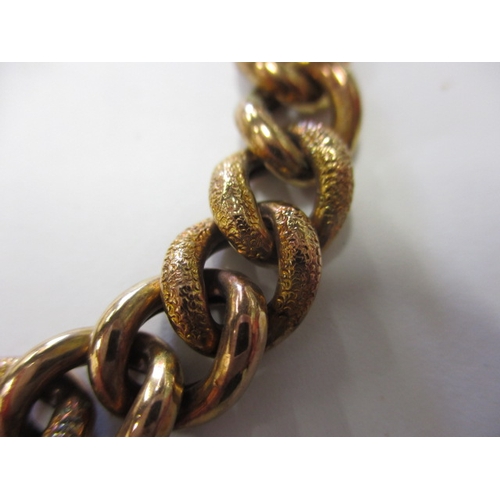 50 - A vintage 9ct yellow gold bracelet, with working padlock clasp and safety chain, approx. linear leng... 