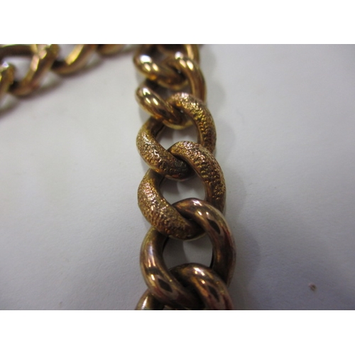 50 - A vintage 9ct yellow gold bracelet, with working padlock clasp and safety chain, approx. linear leng... 