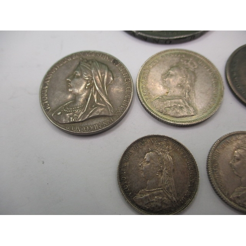 155 - A parcel of Georgian and Victorian silver and other coins, to include an 1844 crown with star stops,... 