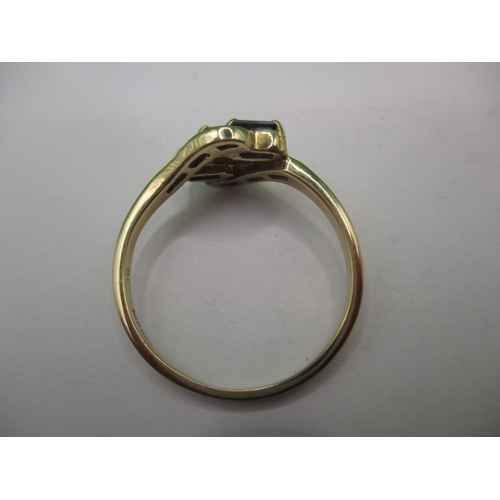 16 - A 9ct yellow gold, diamond and sapphire ring, approx. ring size ‘P’, approx. weight 2g in useable pr... 