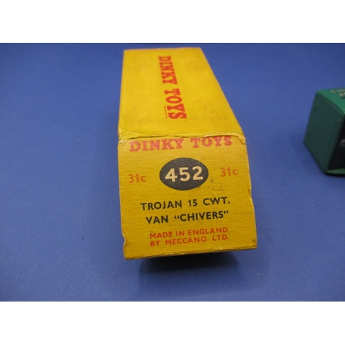 247 - A Dinky Toys 452 Trojan 15 CWT van for Chivers Jellies, with original box which has had flap re-stuc... 