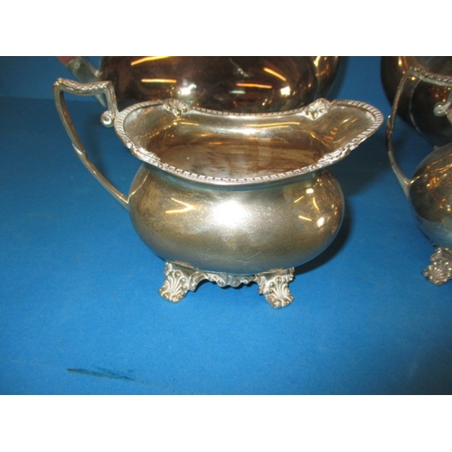 172 - A mid 20th century sterling silver 4 piece tea set, approx. gross parcel weight 2250g, general use-r... 