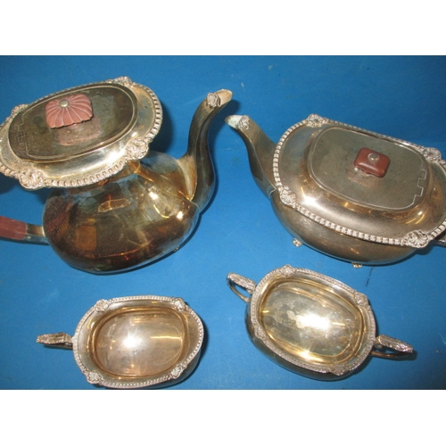 172 - A mid 20th century sterling silver 4 piece tea set, approx. gross parcel weight 2250g, general use-r... 