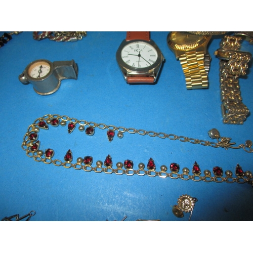 230 - A parcel of costume jewellery and watches, all in pre-owned condition, watches not tested as to func... 