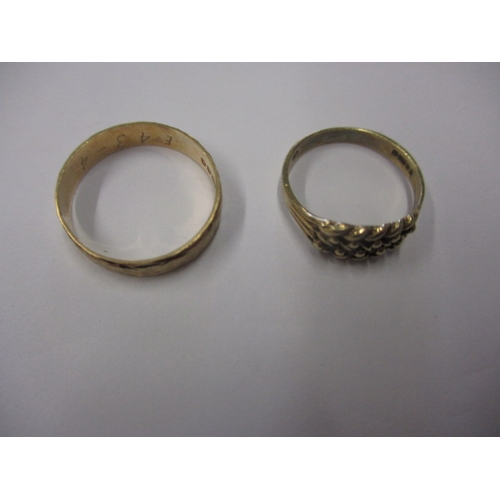 37 - Two 9ct gold rings, approx. sizes ‘ G & K’, approx. gross parcel weight 2.37g both in useable pre-ow... 