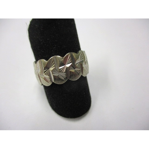 23 - A 9ct white gold dress ring, approx. ring size ‘N’, approx. weight 5.1g in good useable pre-owned co... 