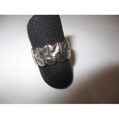 23 - A 9ct white gold dress ring, approx. ring size ‘N’, approx. weight 5.1g in good useable pre-owned co... 