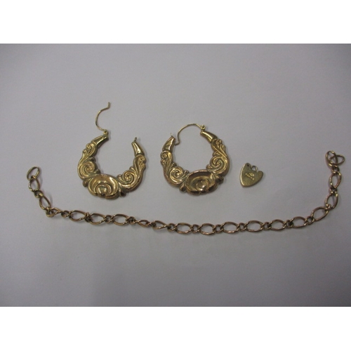 69 - A small parcel of 9ct gold items, approx. gross parcel weight 9.25g in used condition with some dama... 