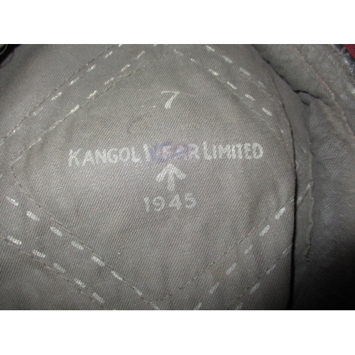 260 - A WWII 1945 dated maroon Kangol parachute regiment beret, 7th Light Infantry, with cap badge