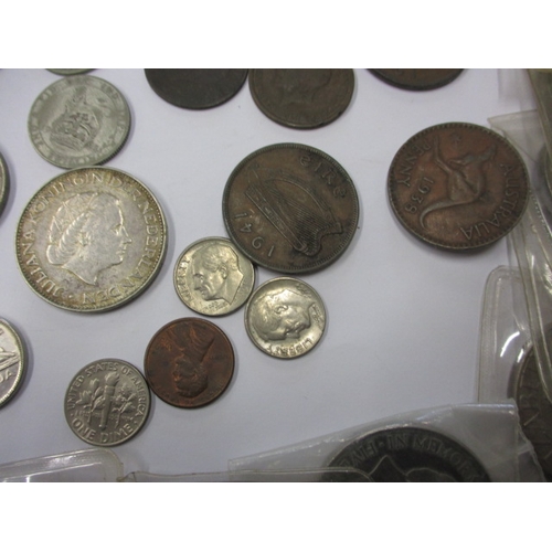 156 - A parcel of Georgian and later coins, to include silver and part-silver examples and a Russian coppe... 