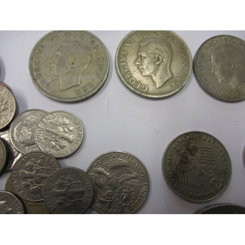 156 - A parcel of Georgian and later coins, to include silver and part-silver examples and a Russian coppe... 