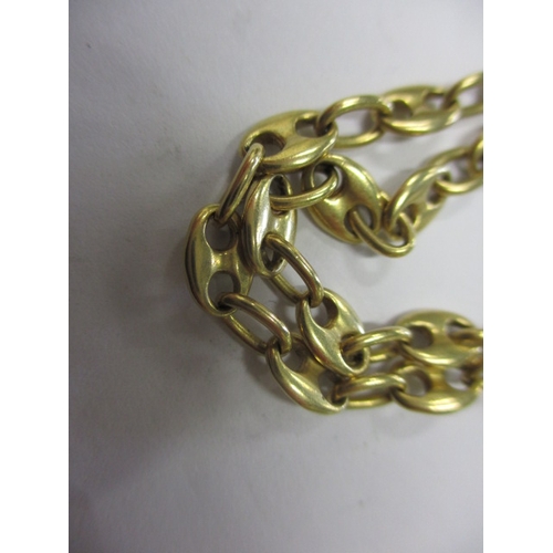 53 - A gold necklace chain with boxing glove pendant, pendant marked for 9ct the chain un-marked but beli... 