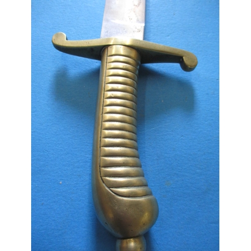 264 - F A Hermese, Solingen brass hilted sword, with scabbard, approx. overall length 61.5cm in used condi... 