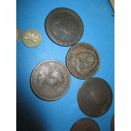 163 - A quantity of Georgian and later coins, to include silver and part silver examples and trade tokens,... 