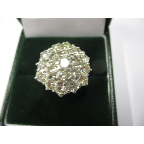 24 - An 18ct white gold diamond cluster ring, having approx. 4ct diamond in total, approx. ring size ‘N+’... 