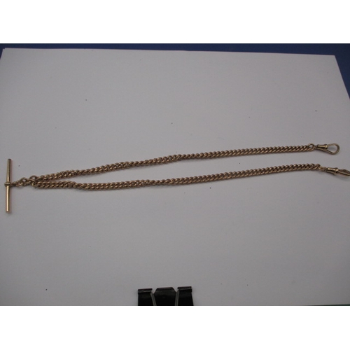 55 - An antique 9ct gold Albert chain, each link marked, approx. linear length 46cm, approx. weight 36g i... 