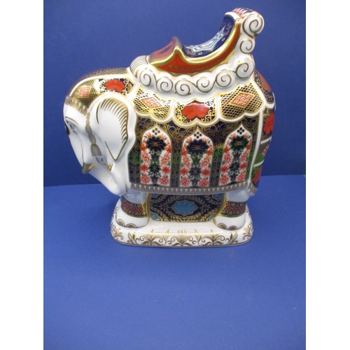 271 - A large Royal Crown Derby elephant, with gold stopper, in used condition with no observed damage or ... 