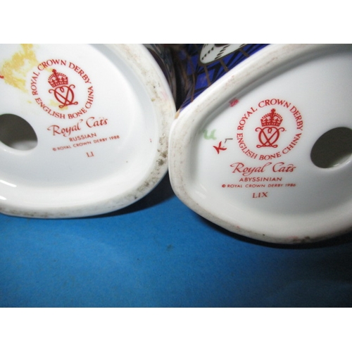 272 - A set of 6 Royal Crown Derby Royal Cats, all in good pre-owned condition with no observed damage or ... 