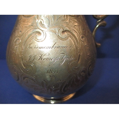 203 - A Victorian sterling silver cream jug, in good used condition with dedication dated 1841, approx. we... 